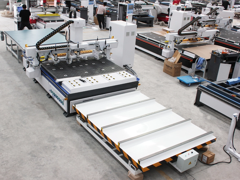 Top rear view of 7x10ft ATC CNC router with automatic loading and unloading