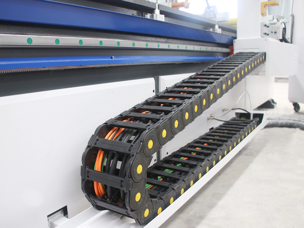 Drag chains of 7x10ft ATC CNC router with automatic loading and unloading
