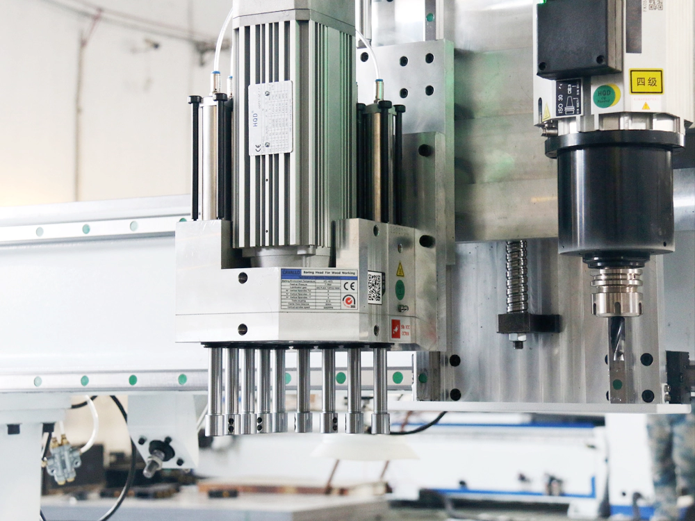 Optional 5+4 pneumatic drill bank