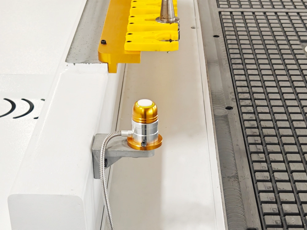 Automatic tool setter for 7'x10' four-axis linear ATC CNC router Automatic tool setter for 7'x10' four-axis linear ATC CNC router