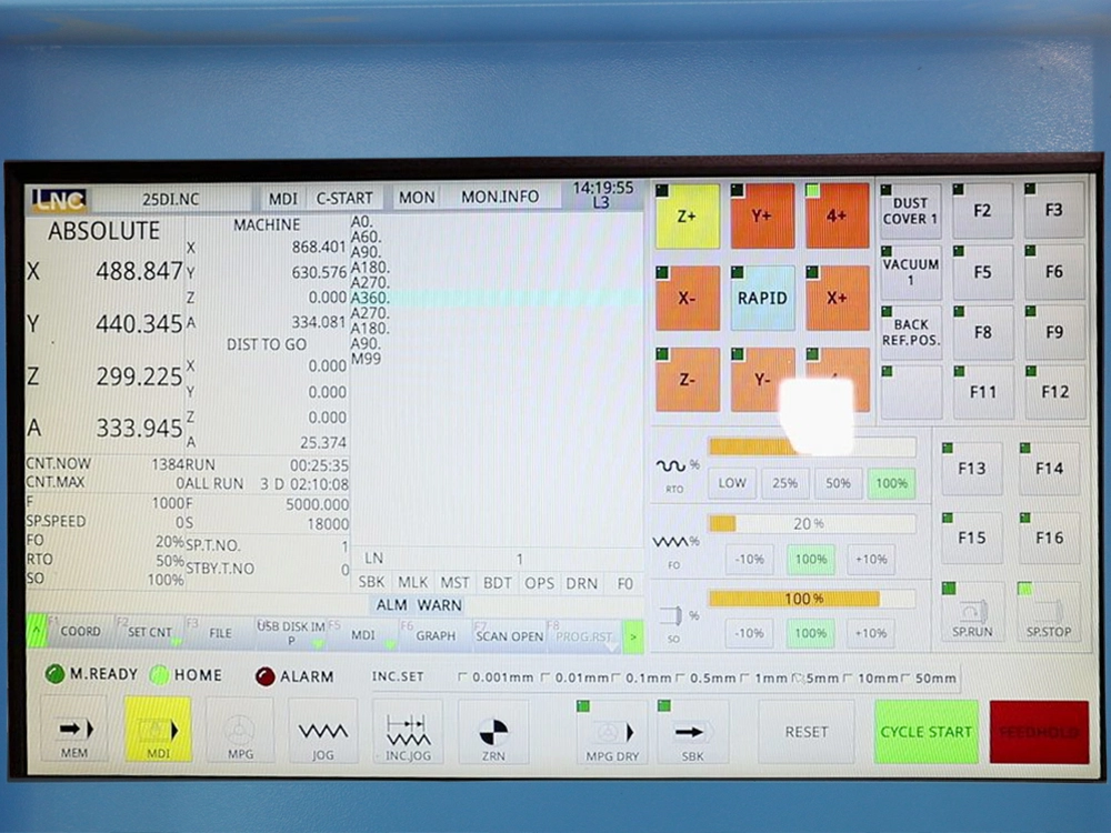 LNC control system for 7'x10' four-axis linear ATC CNC router LNC control system for 7'x10' four-axis linear ATC CNC router