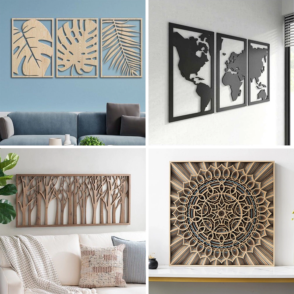 The CNC 5x10ft router with water-cooled spindle can process wooden decorative paintings