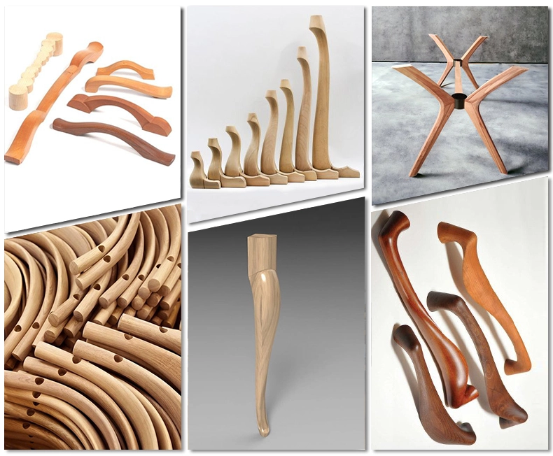 Five-axis wood processing center processes various complex and special-shaped wooden legs