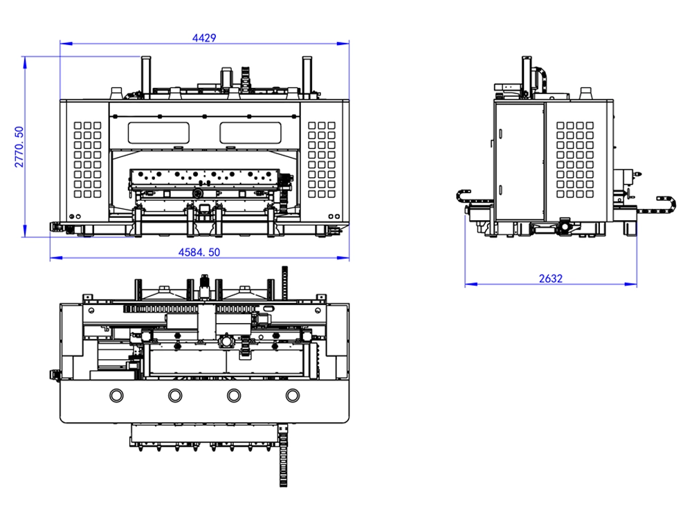 Structural diagram of the eight-head five-axis CNC wood processing center