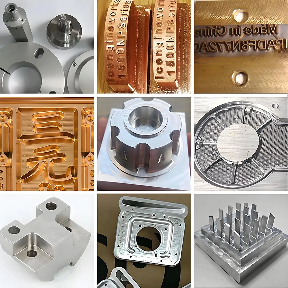 Vertical metal milling machine can mill metal molds, hot stamping plates, bakelite precision drilling, aluminum alloy milling,carving and milling electrodes, etc. (Complex processing requires the installation of a rotary axis)