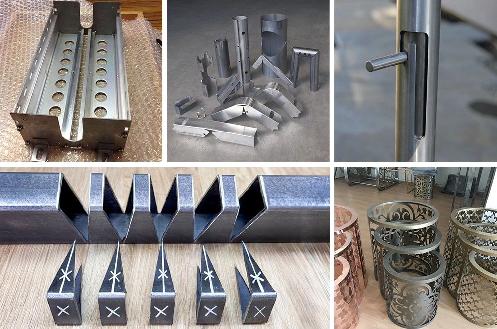 The 4x8ft plasma cutter for sheet and pipe can cut, cut off, punch holes, hollow out metal square tubes, round tubes, and special-shaped tubes.