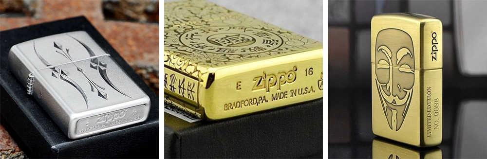 This fiber laser marking machine can engrave relief patterns on Zippo lighters