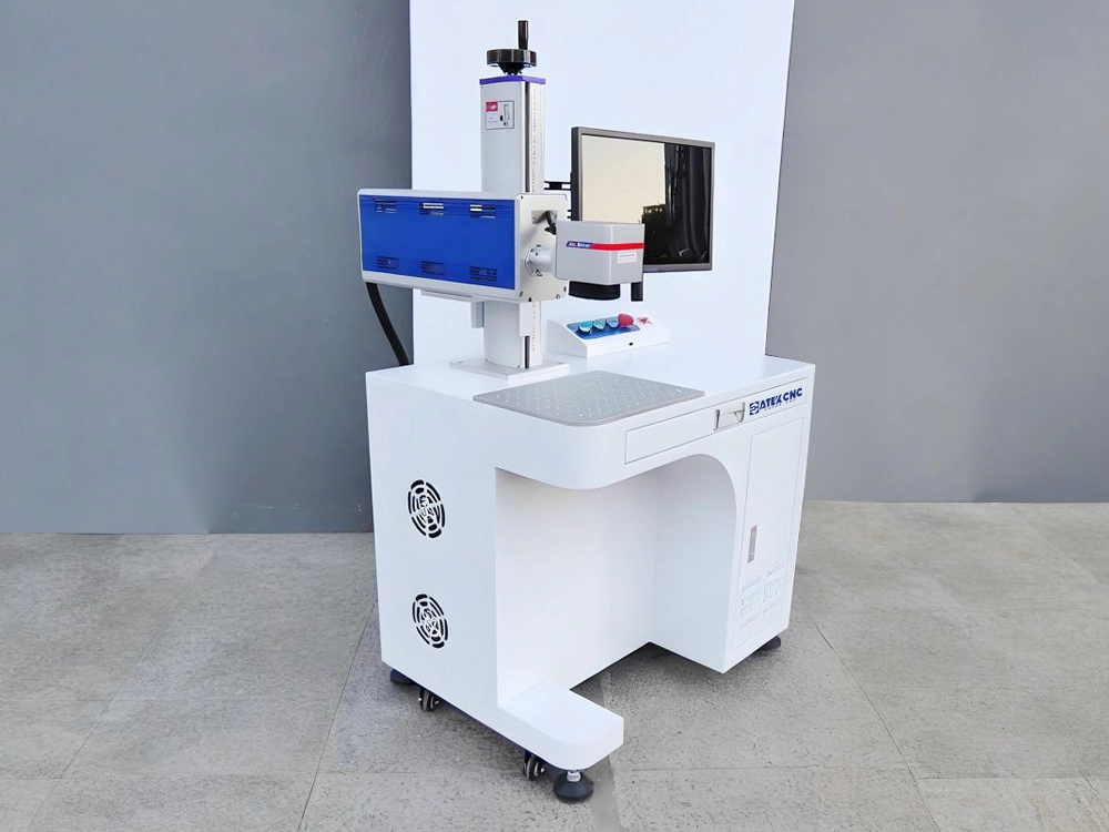 Front left view of cabinet-type RF CO2 laser engraving machine