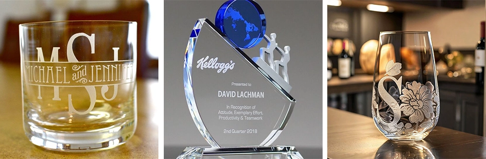 The RF CO2 laser marking machine can mark the surface of glass cup and glassware