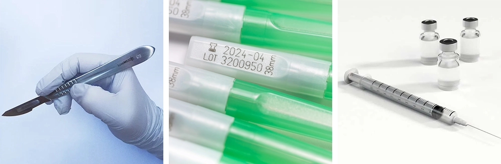 The UV laser marking machine can mark scalpels, sampling tubes, syringes, etc. The UV laser marking machine can mark scalpels, sampling tubes, syringes, etc.