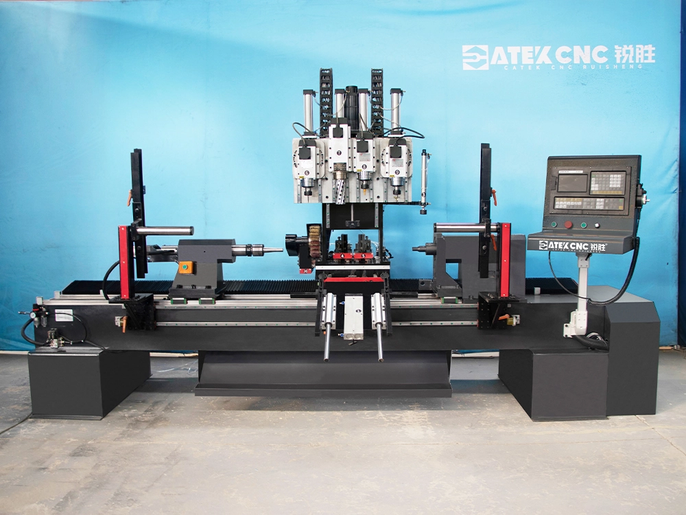 The front view of the 7-in-1 CNC wood lathe