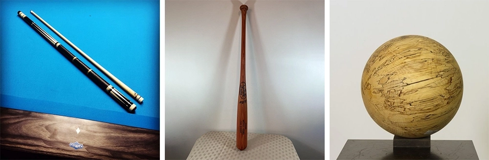 The ATC CNC wood lathe can process pools, baseball bats, wooden balls, etc.