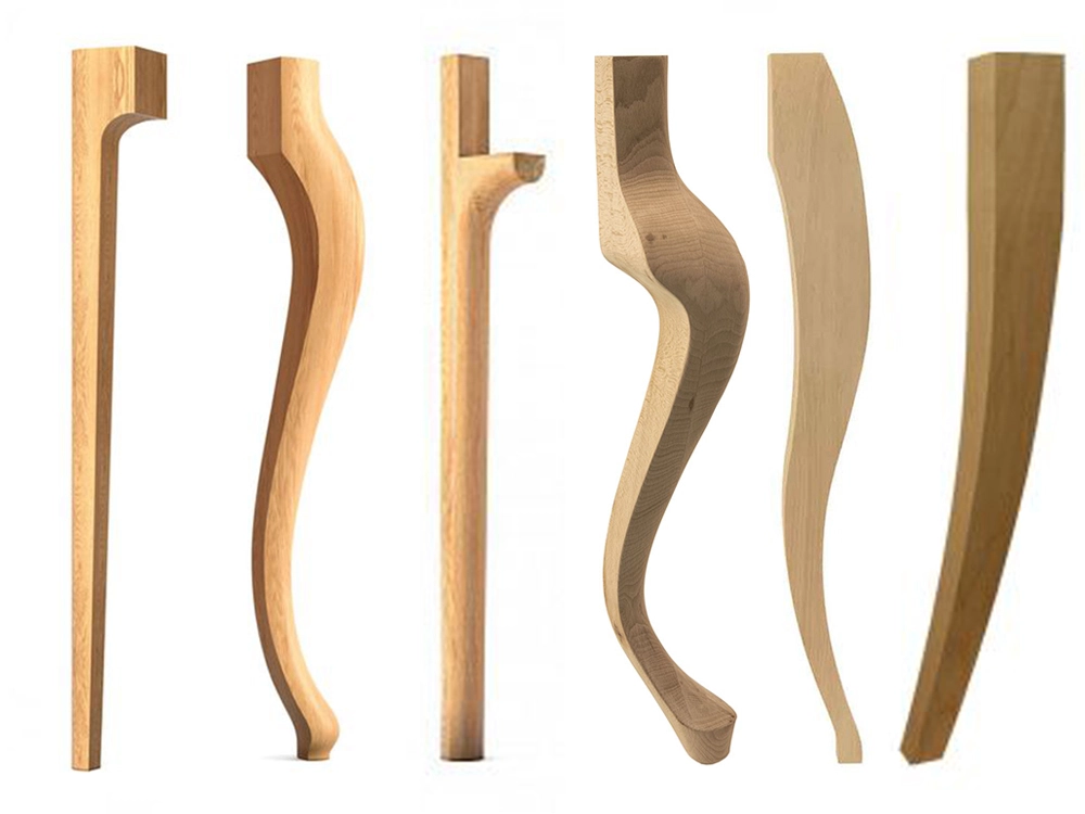Wooden chair legs milled by CNC wood lathe using multifunctional spindle
