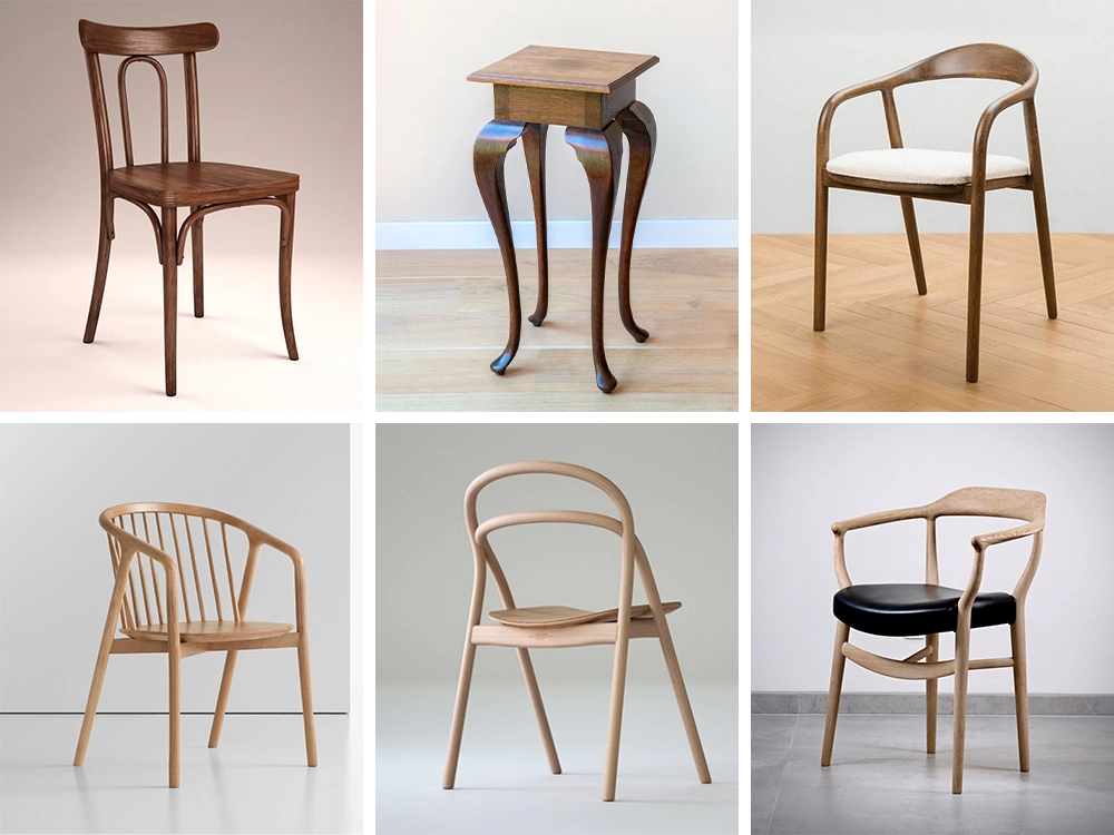 The 7-in-1 5-axis CNC wood lathe can process various chair parts