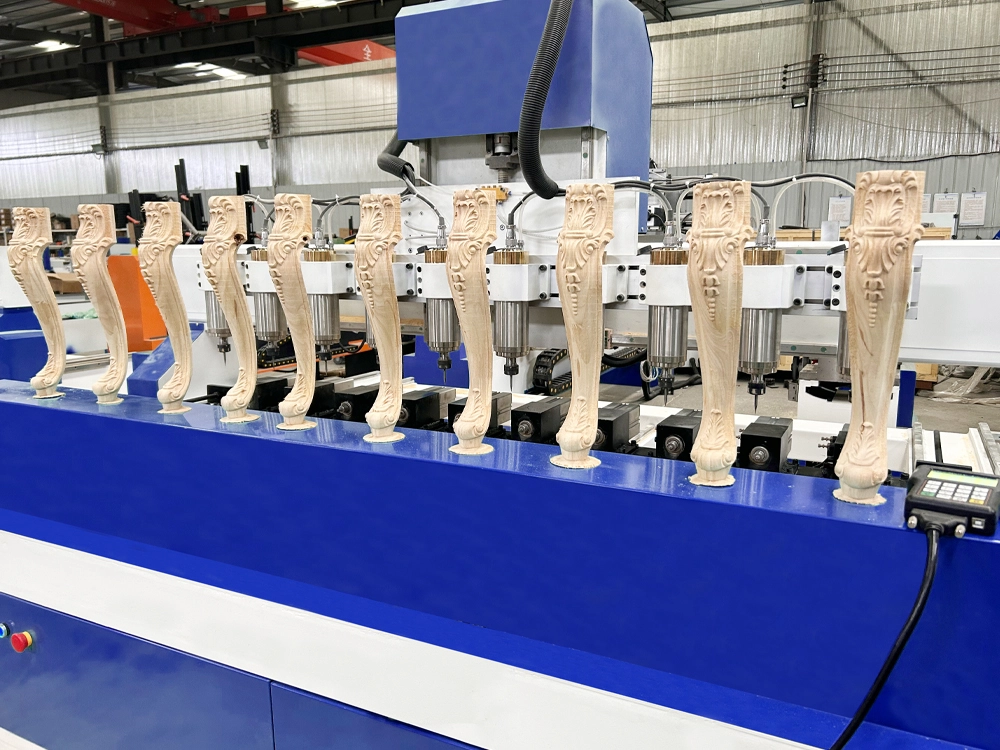 Multi-Head CNC Wood Router for Batch 3D Carving