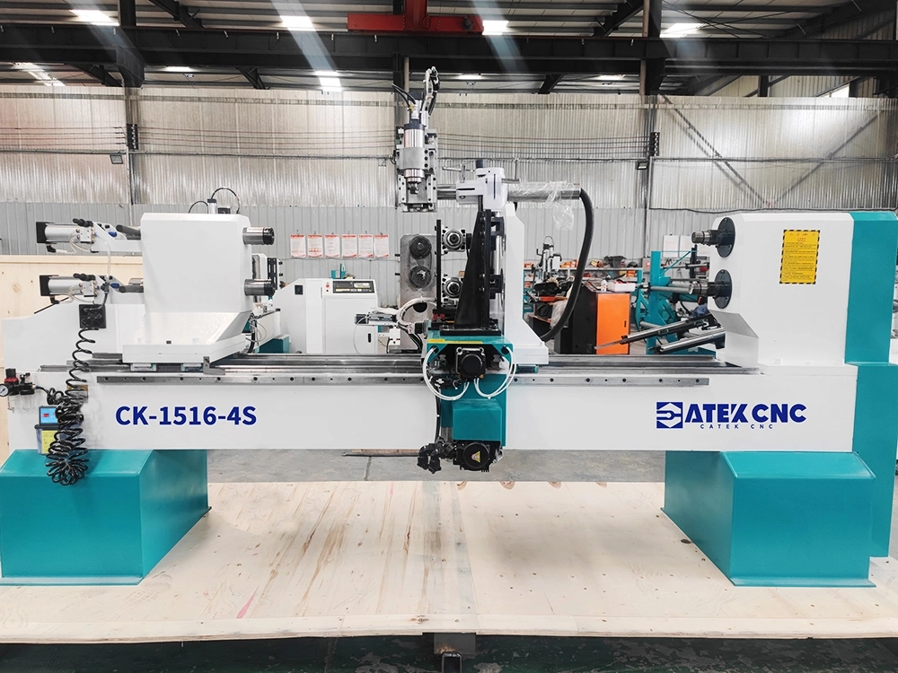 2-Station Four-Axis Linkage CNC Wood Engraving Lathe