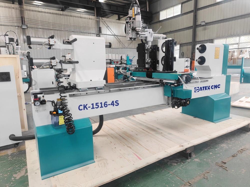 2-Station Four-Axis Linkage CNC Wood Engraving Lathe