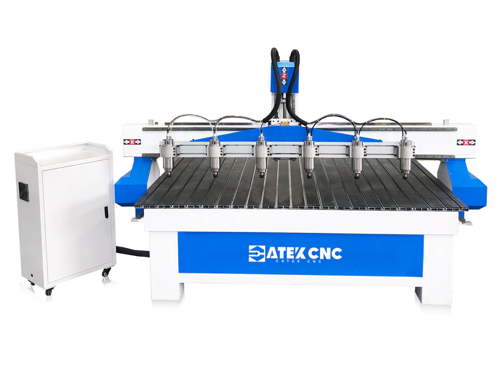 Multi-Head CNC Router for Engraving of Multiple Wood Panels