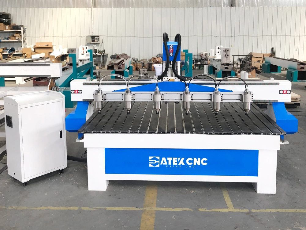 Multi-Head CNC Router for Engraving of Multiple Wood Panels