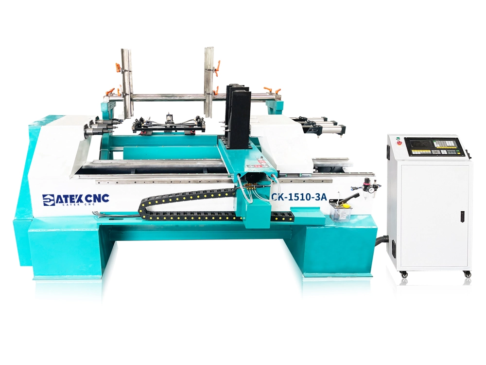 3-station pool cue milling lathe with automatic feeding hopper