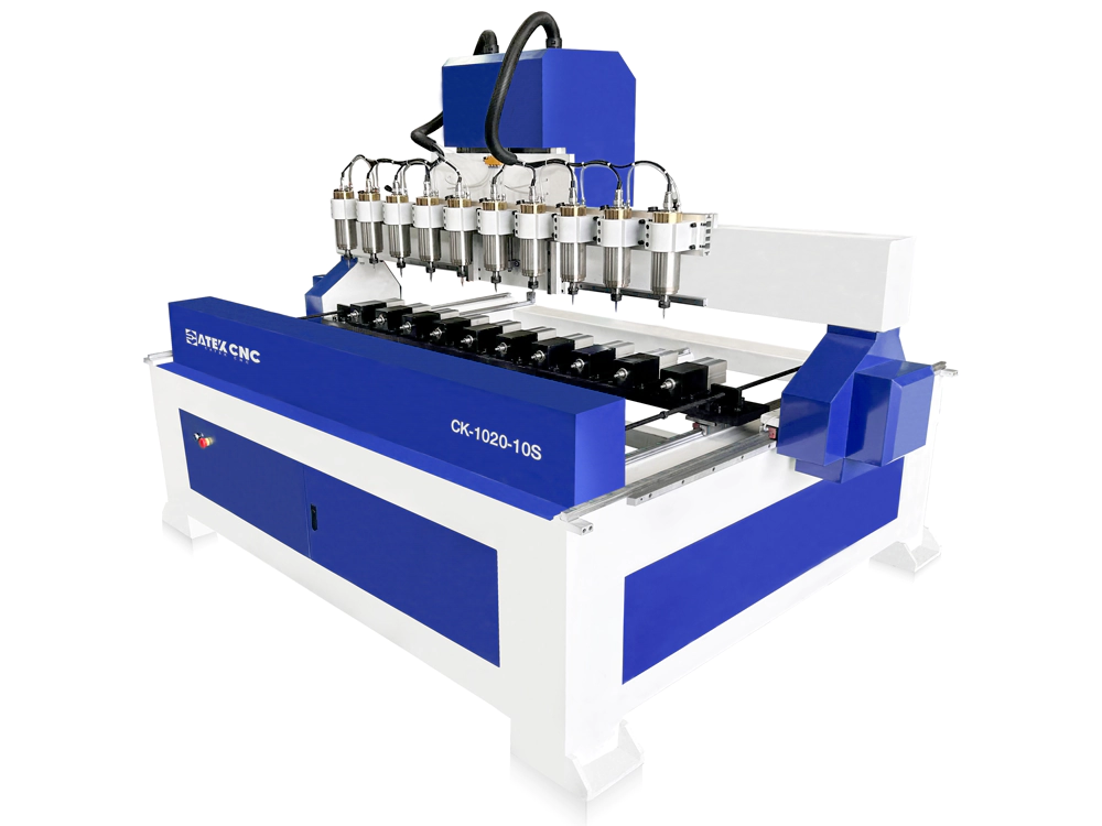 Multi-Head CNC Wood Router for Batch 3D Carving