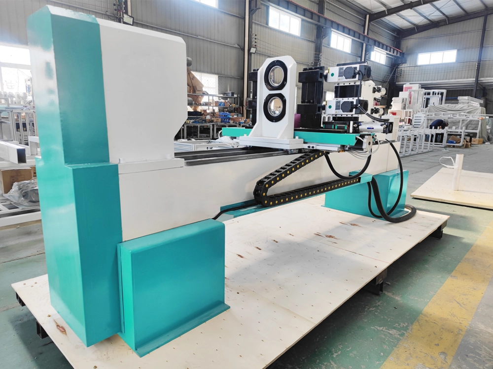 2-Station CNC Woodworking Lathe with Turning and Carving
