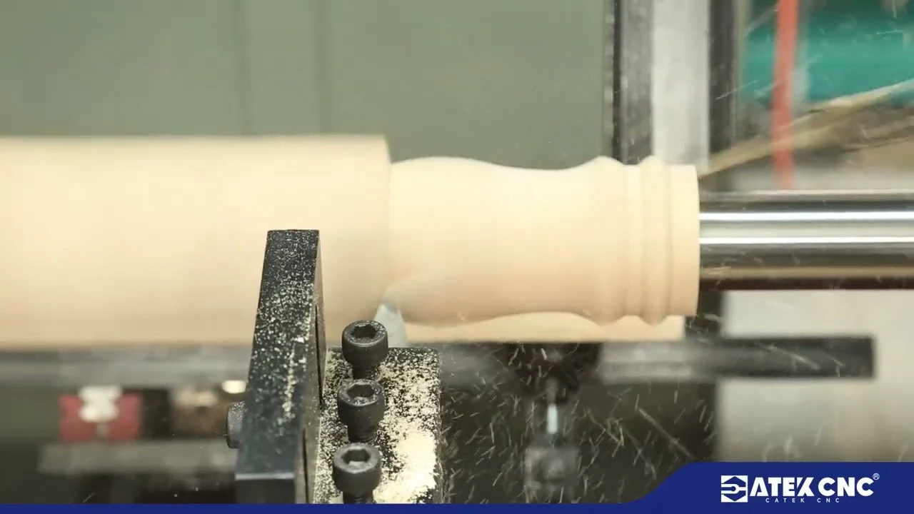 Fully Automatic 4-in-1 CNC Wood Turning Machine with Safety Enclosure