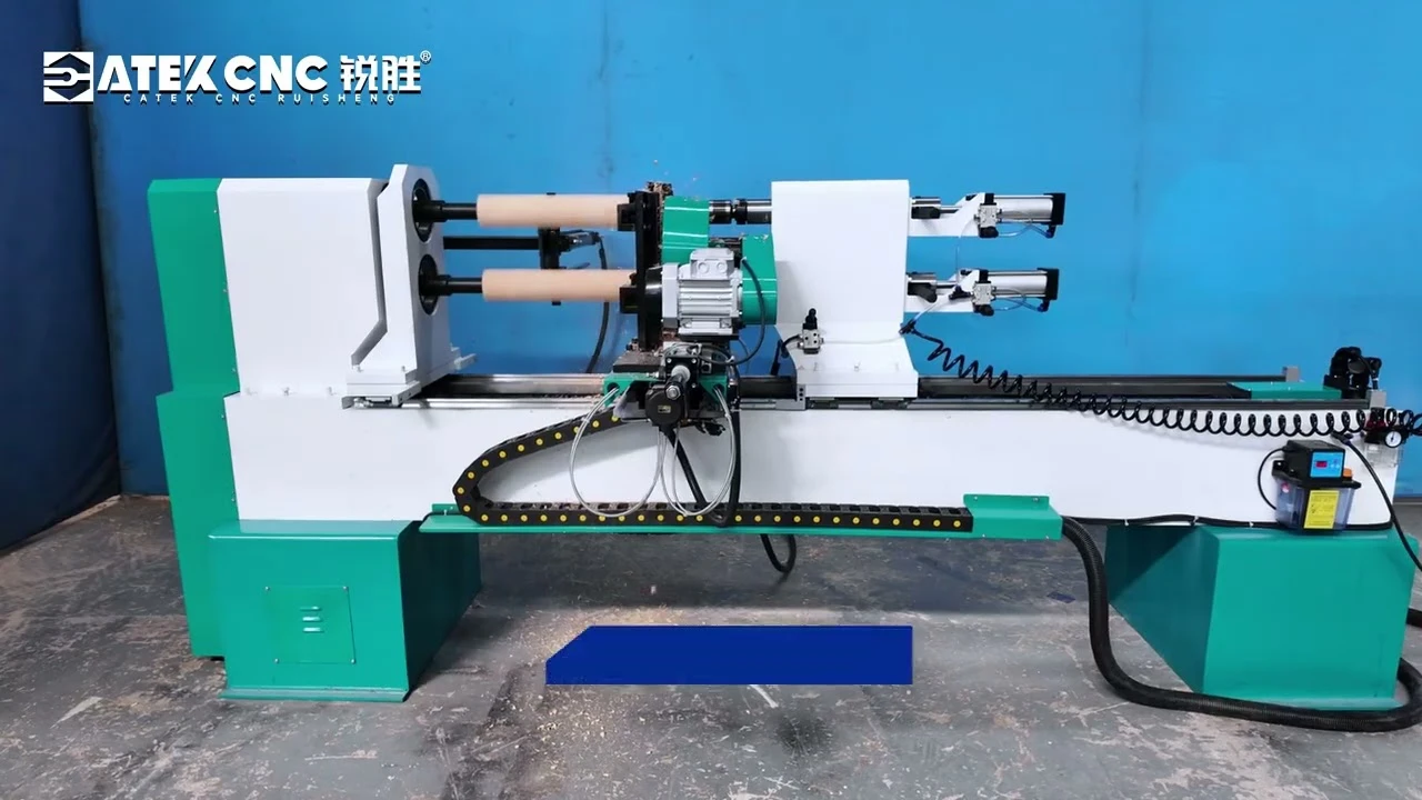 2-Station CNC Wood Lathe for Baseball Bat Making