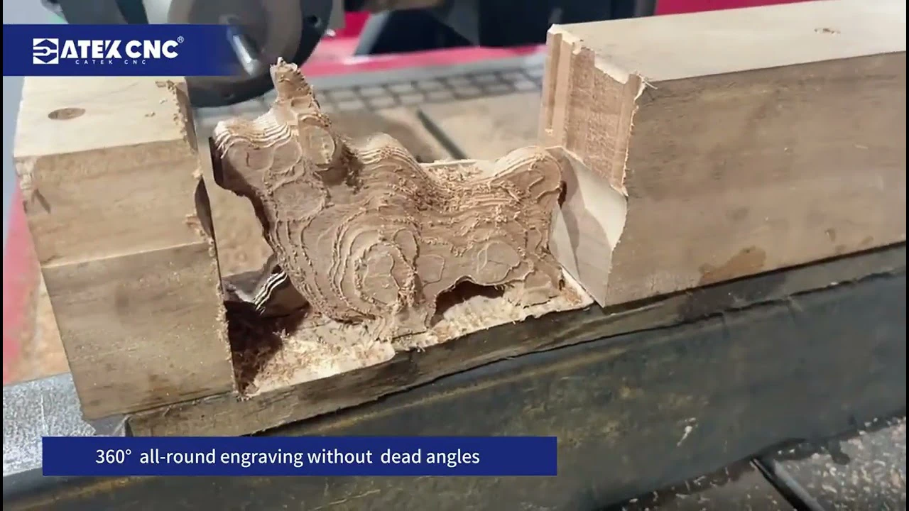 Five-Axis CNC Wood Router with Movable Worktable