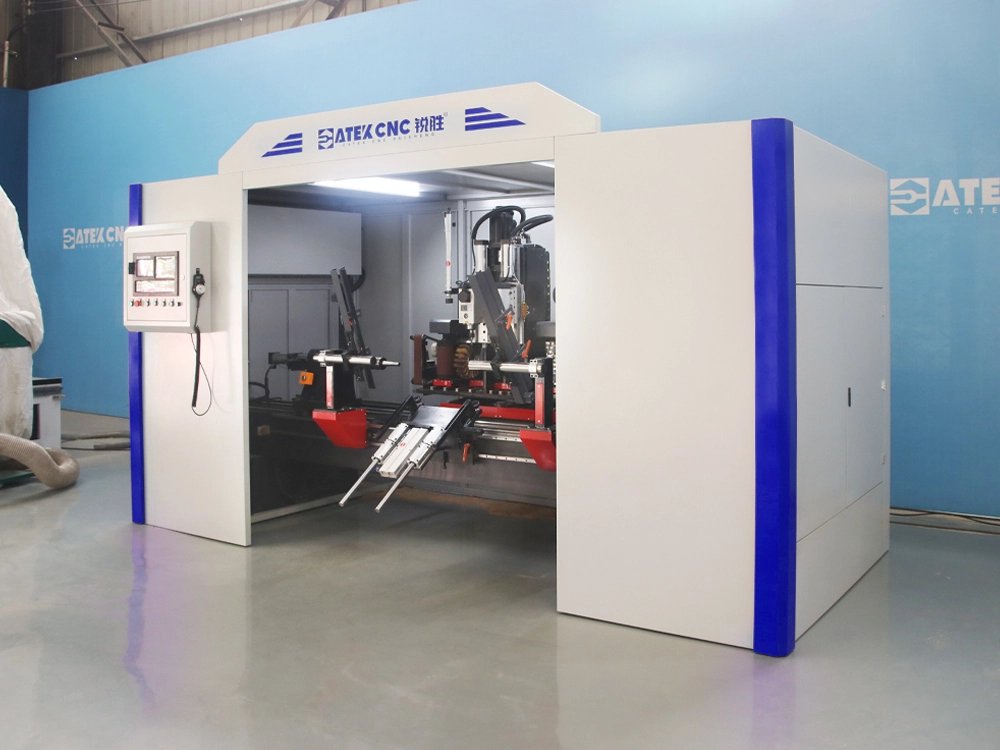 Fully Automatic 9-in-1 CNC Wood Lathe with Safety Enclosure