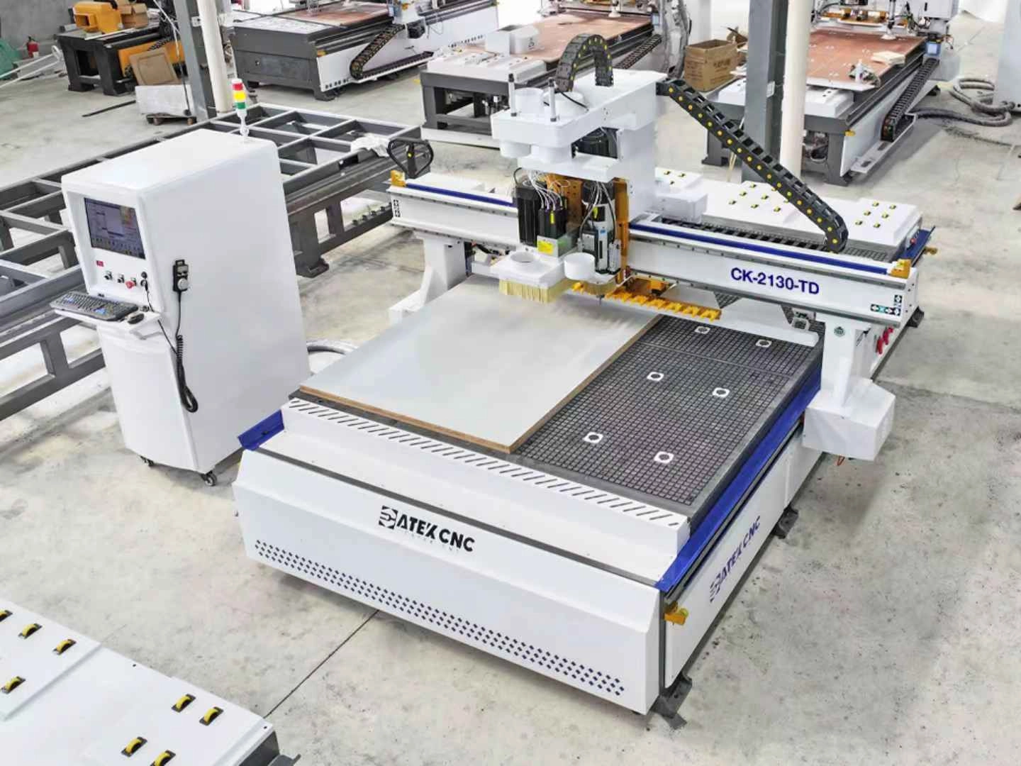  7×10ft Linear ATC CNC Router with 9+8 Drilling Unit